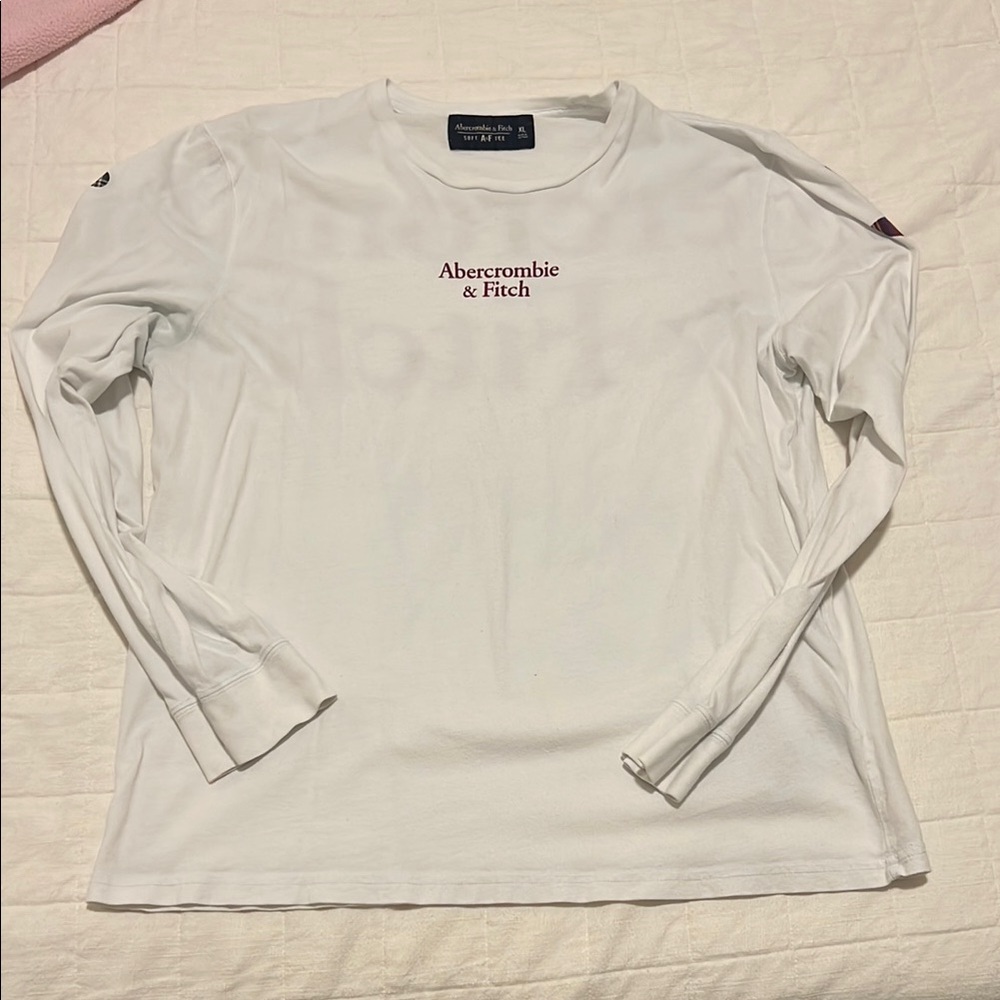 Abercrombie & Fitch White Long Sleeve Shirt